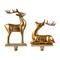 Glitzhome® Gold Standing & Sitting Reindeer Stocking Holder Set